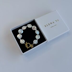 505 White Pearl Toggle Clasp Bracelet